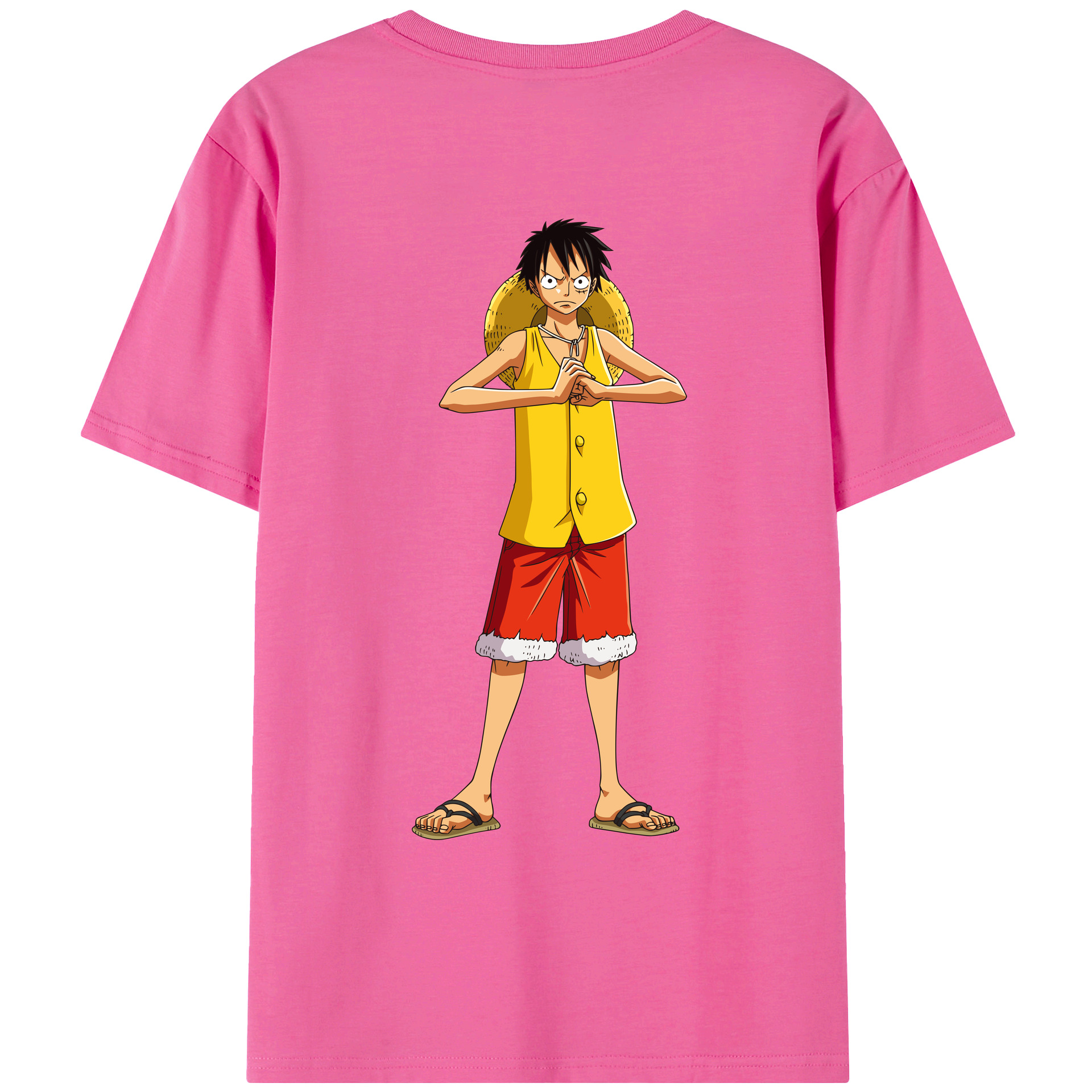 ワンピース モンキー・D・ルフィ ONE PIECE Monkey D. Luffy レディース半袖Tシャツ(バックプリント)